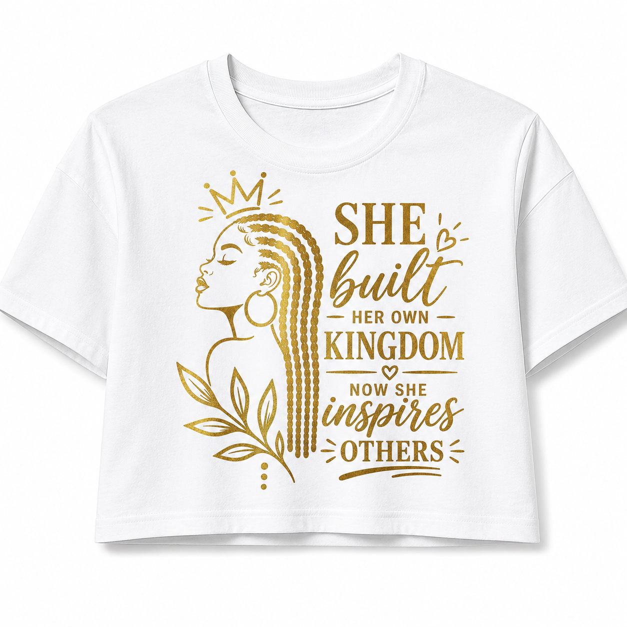 She Built Her Own Kingdom Cropped Graphic T-Shirt – Inspirational Top