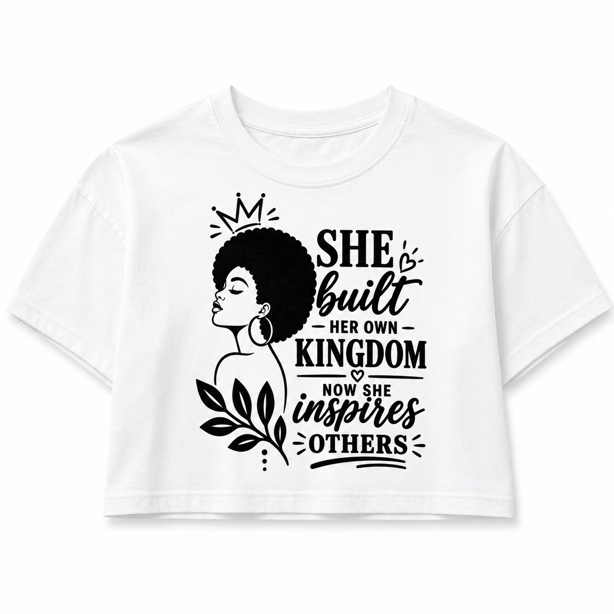 She Built Her Own Kingdom Cropped Graphic T-Shirt – Women's Empowerment Tee