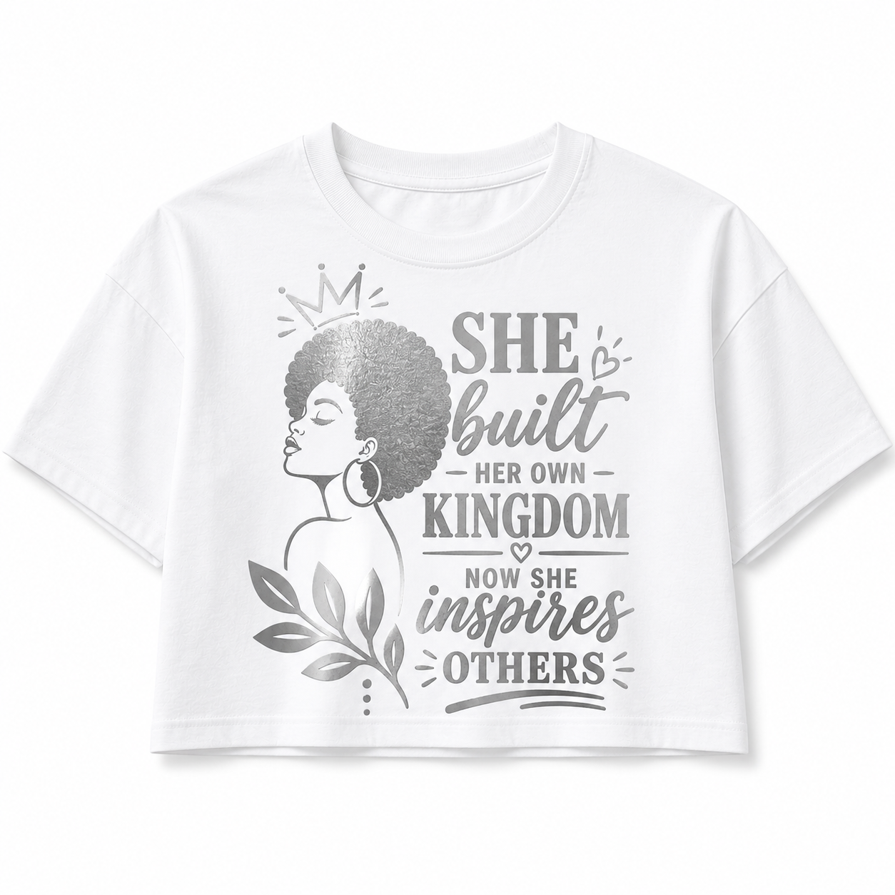 She Built Her Own Kingdom Cropped Graphic T-Shirt – Women's Empowerment Tee
