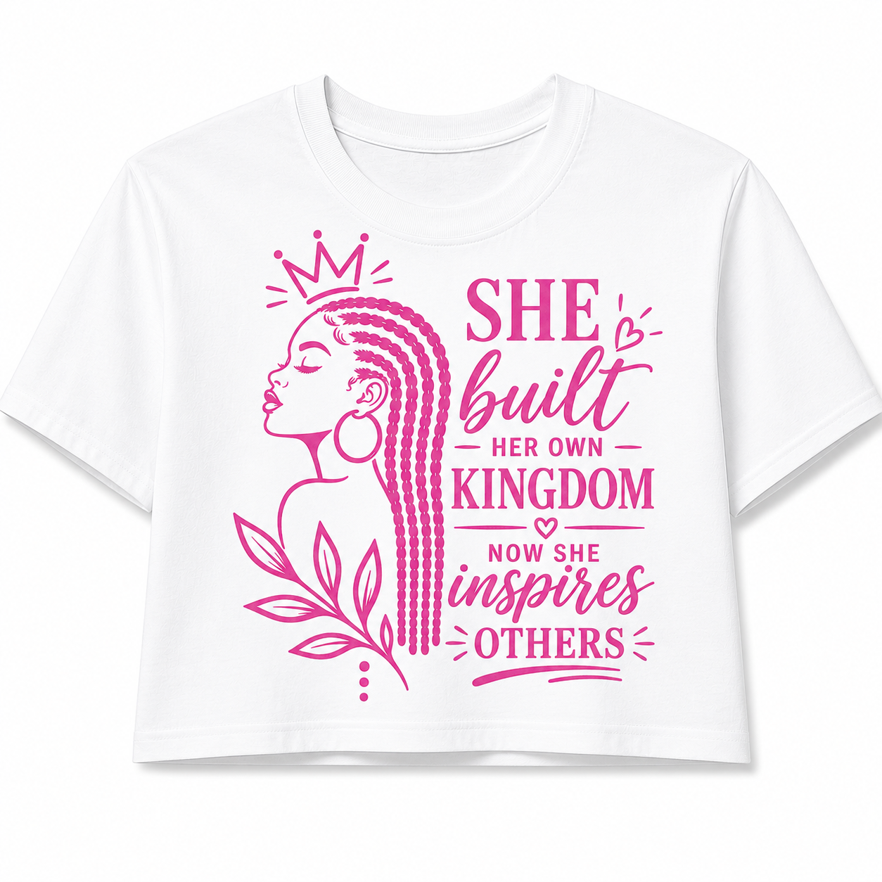 She Built Her Own Kingdom Cropped Graphic T-Shirt – Inspirational Top