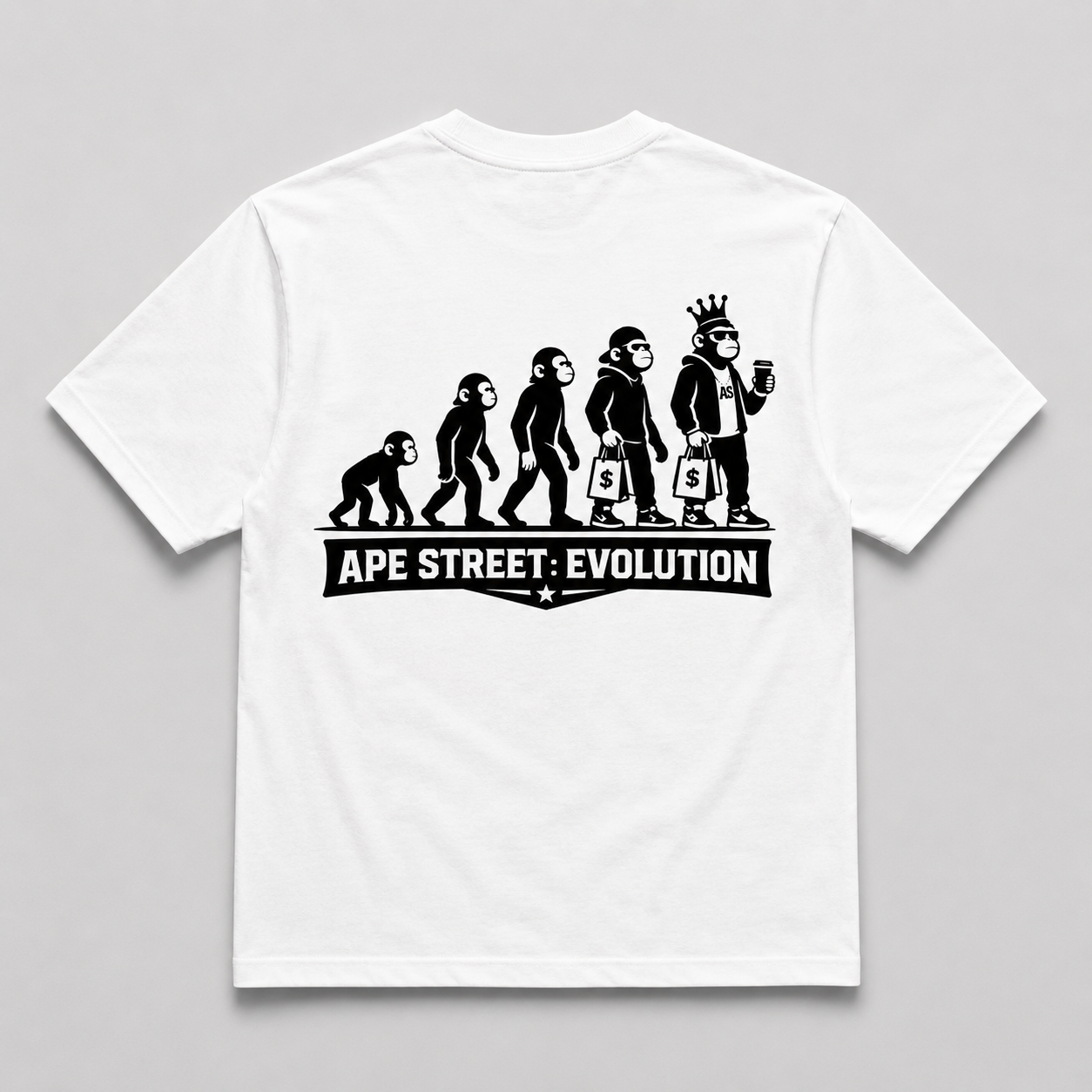 Ape Street Evolution Graphic White Tee