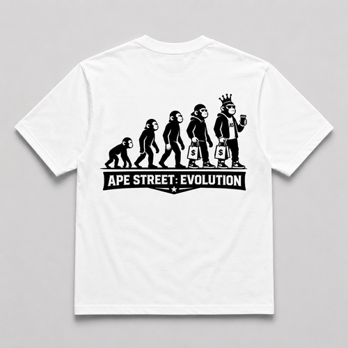 Ape Street Evolution Graphic White Tee