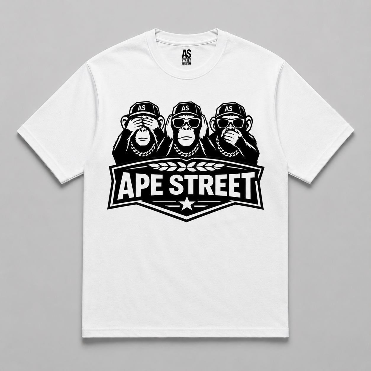 Ape Street No Evil Original White Tee