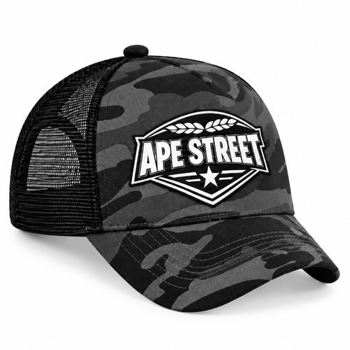 Ape Street black camo trucker cap
