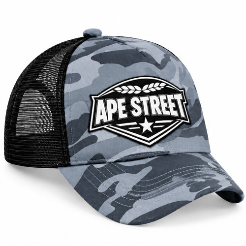 Ape Street grey camo trucker cap