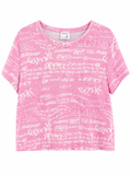 Bershka Pink Cropped T Shirt Size L