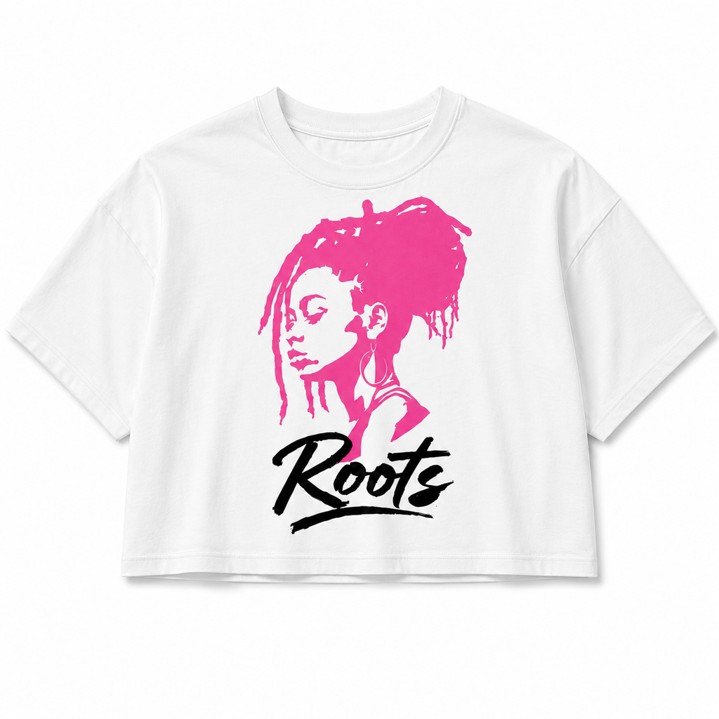 Roots Women's Cropped Graphic T-Shirt – Afro Heritage Streetwear Tee