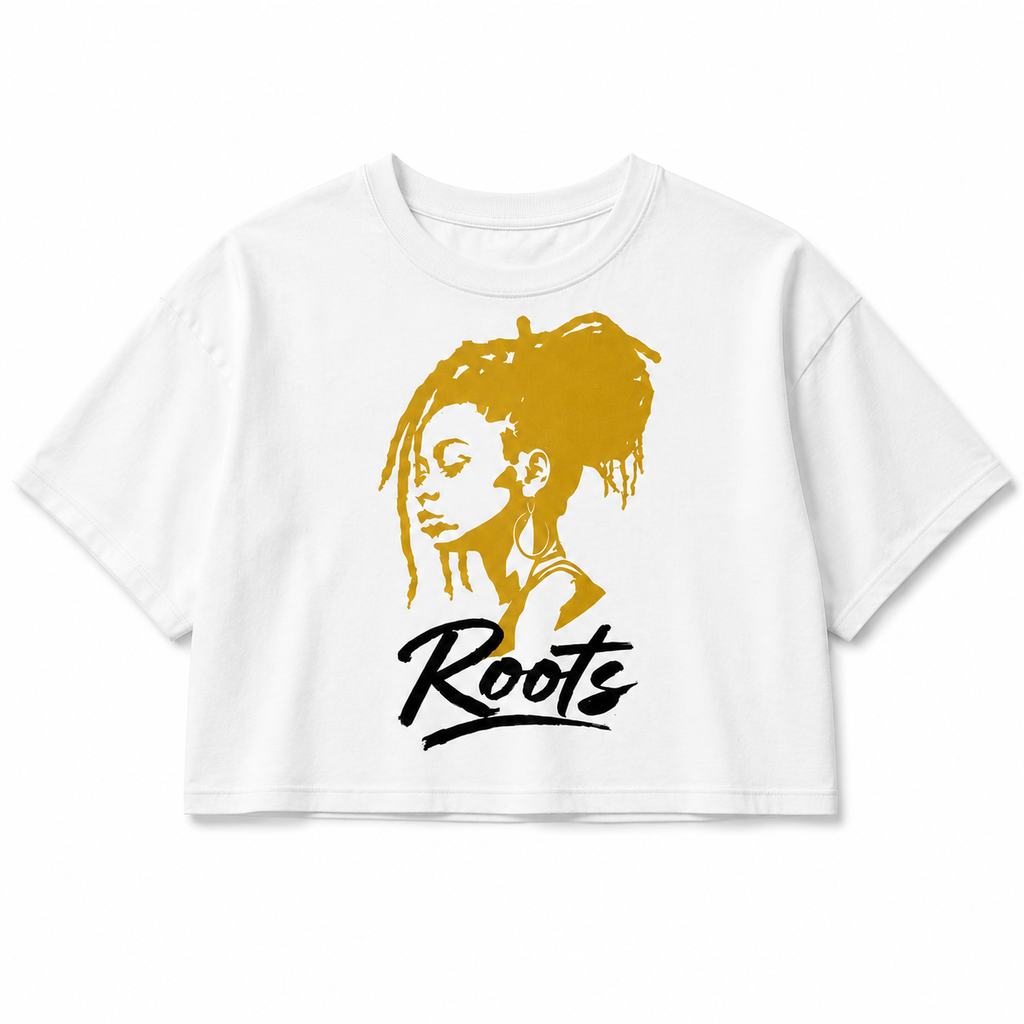 Roots Women's Cropped Graphic T-Shirt – Afro Heritage Streetwear Tee