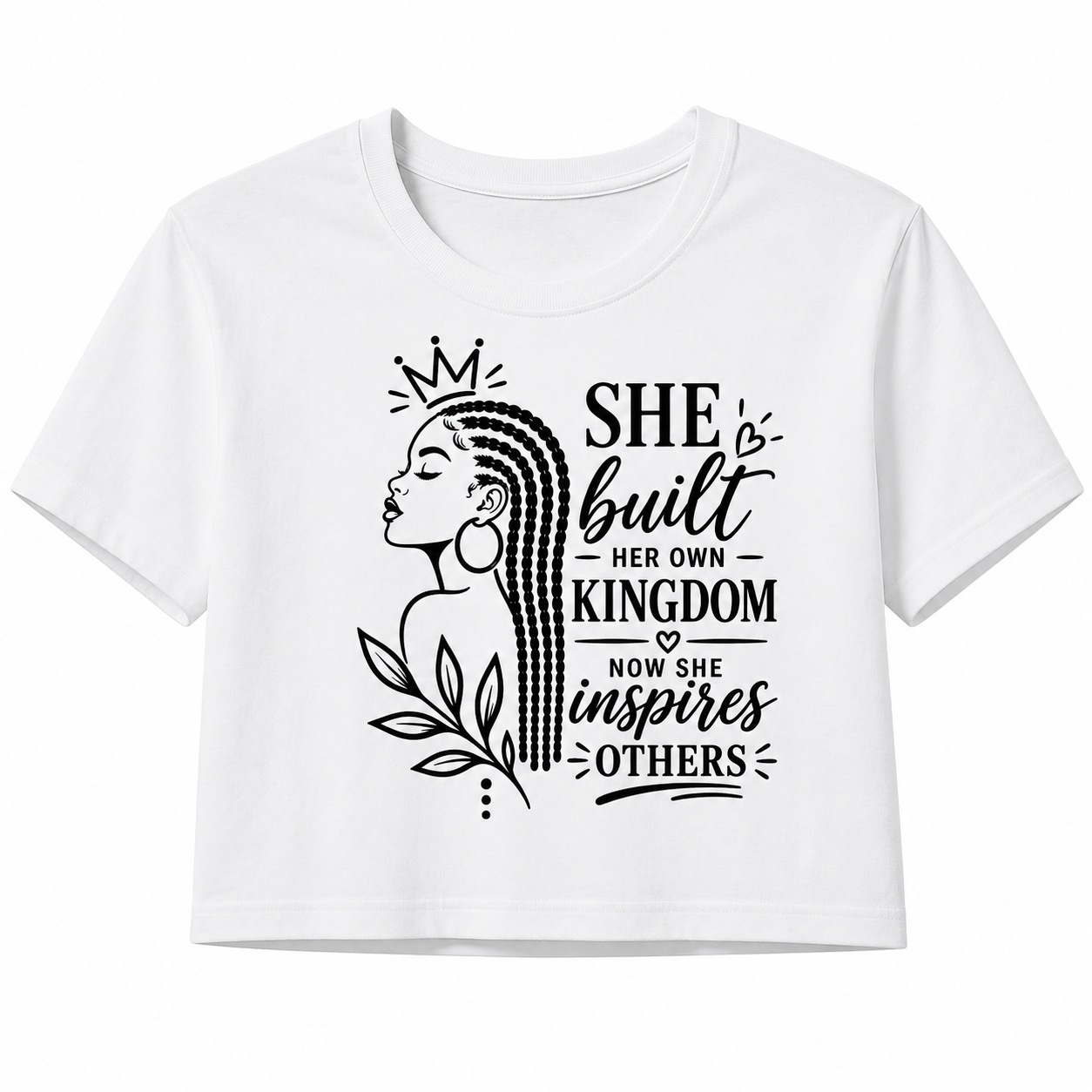 She Built Her Own Kingdom Cropped Graphic T-Shirt – Inspirational Top