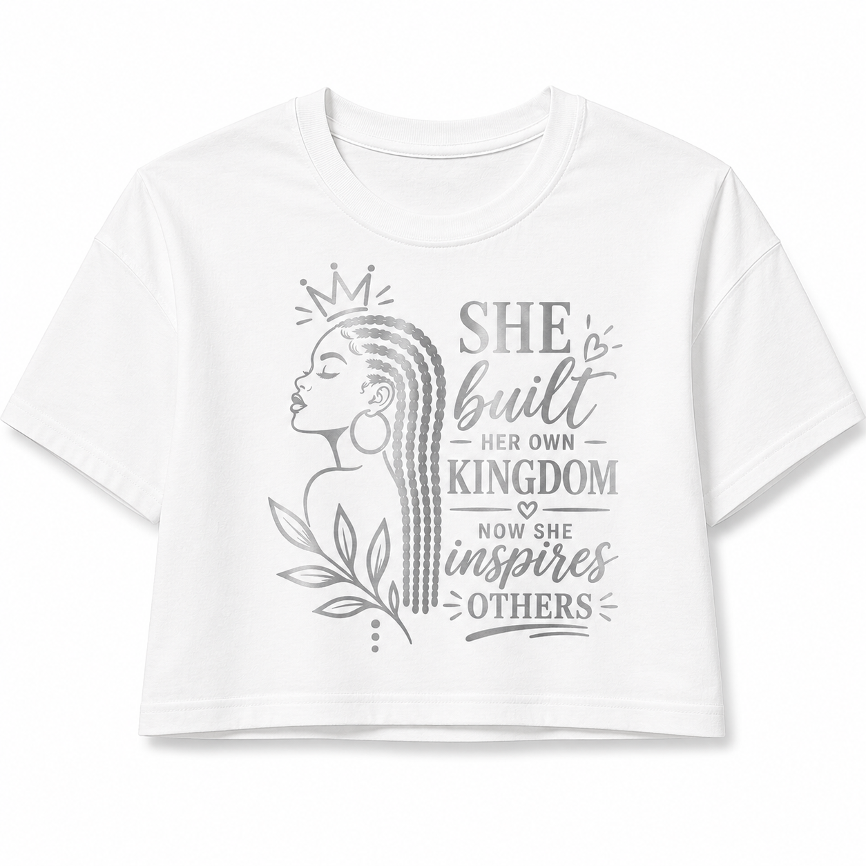She Built Her Own Kingdom Cropped Graphic T-Shirt – Inspirational Top