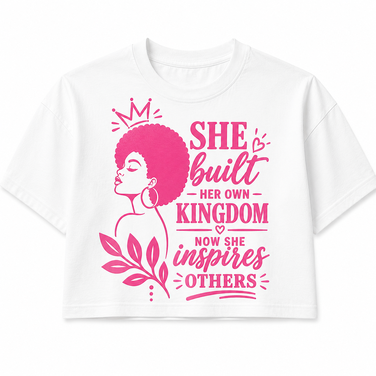 She Built Her Own Kingdom Cropped Graphic T-Shirt – Women's Empowerment Tee