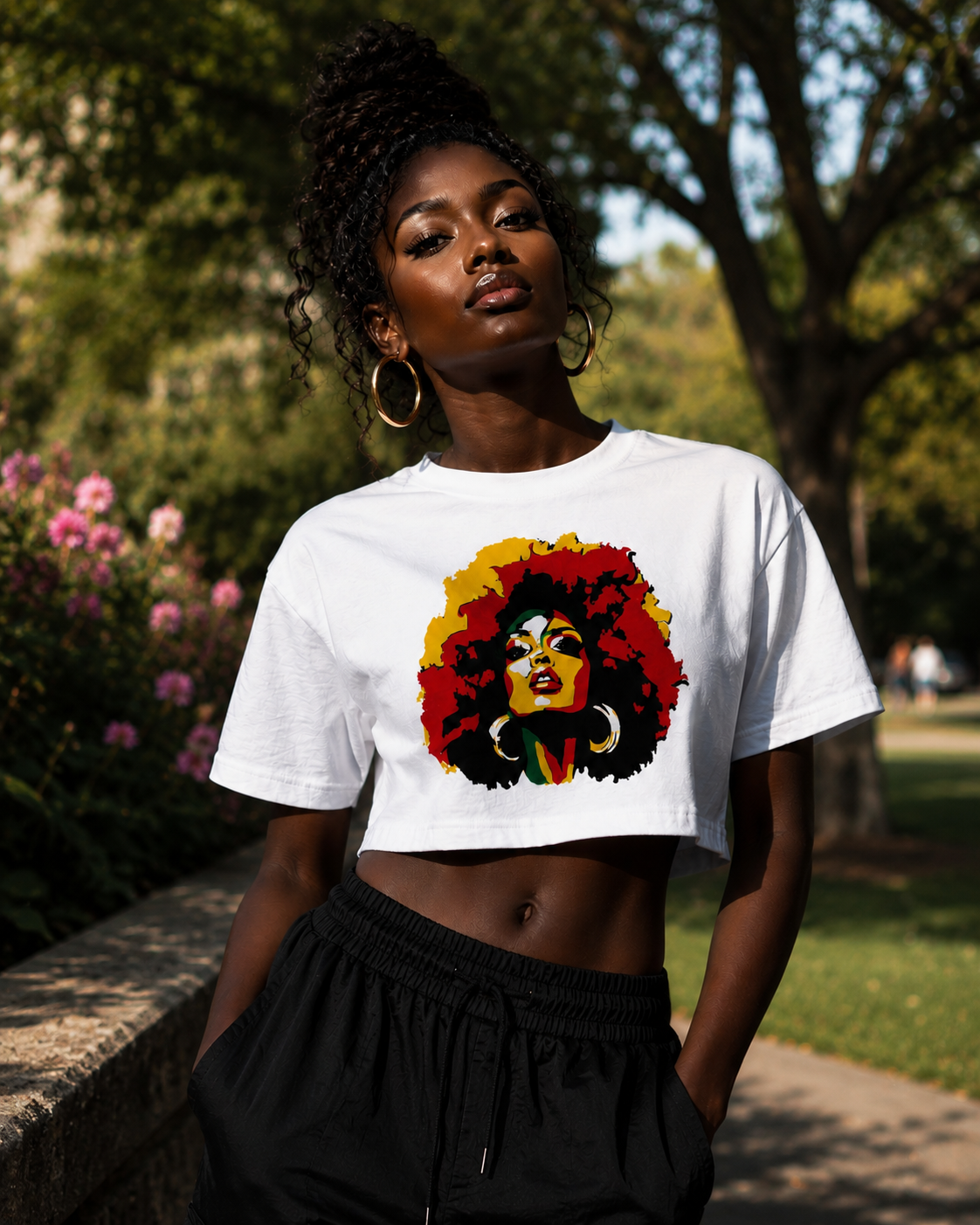 Caribbean Soul Cropped Graphic T-Shirt – Women's Culture & Confidence Crop Top