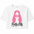 Pretty & Petty Women's Cropped Graphic T-Shirt – Pink Streetwear Crop Top