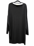 Ganni Ladies Oversized Black Jersey Tunic Dress Size L