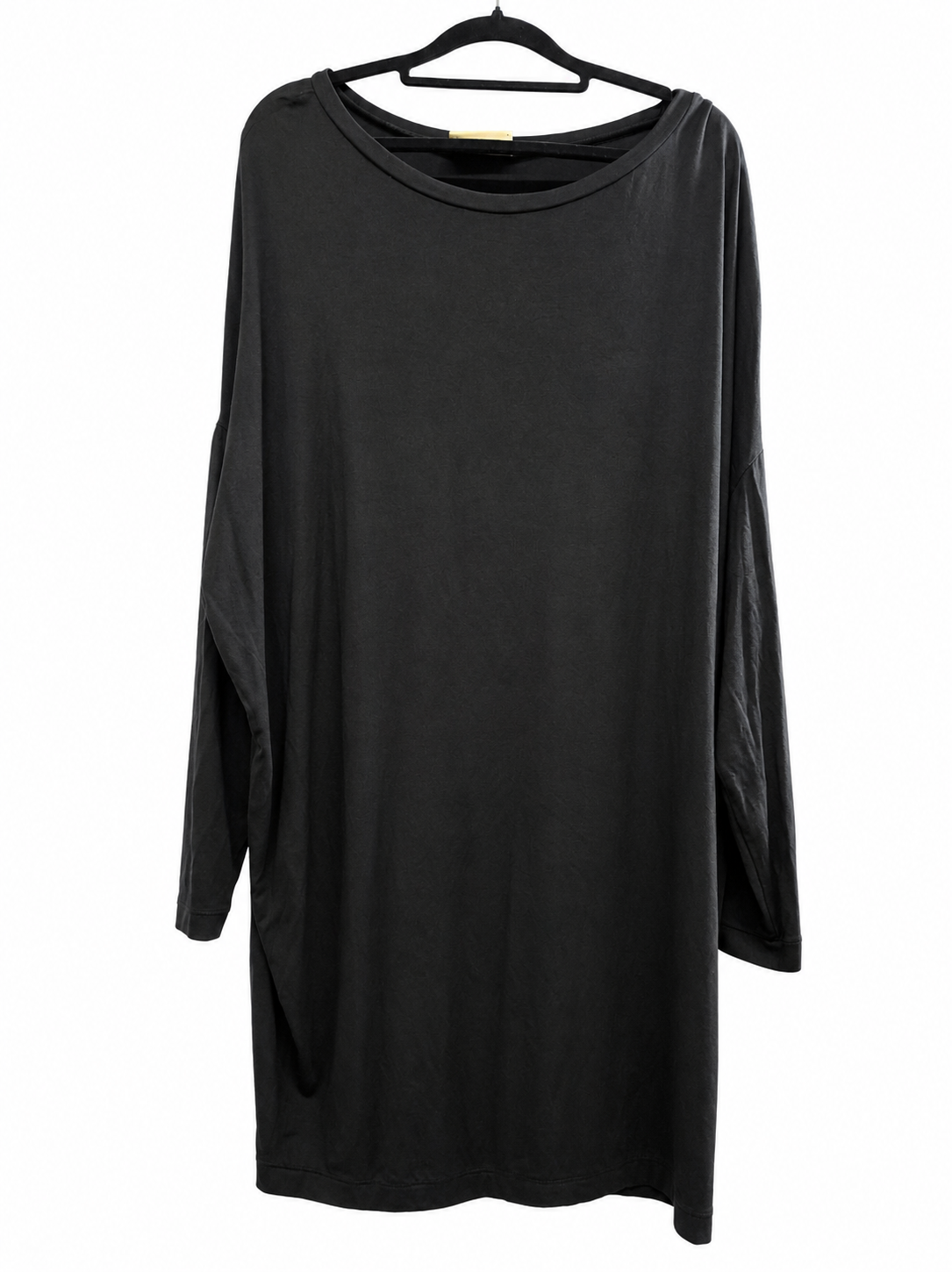 Ganni Ladies Oversized Black Jersey Tunic Dress Size L