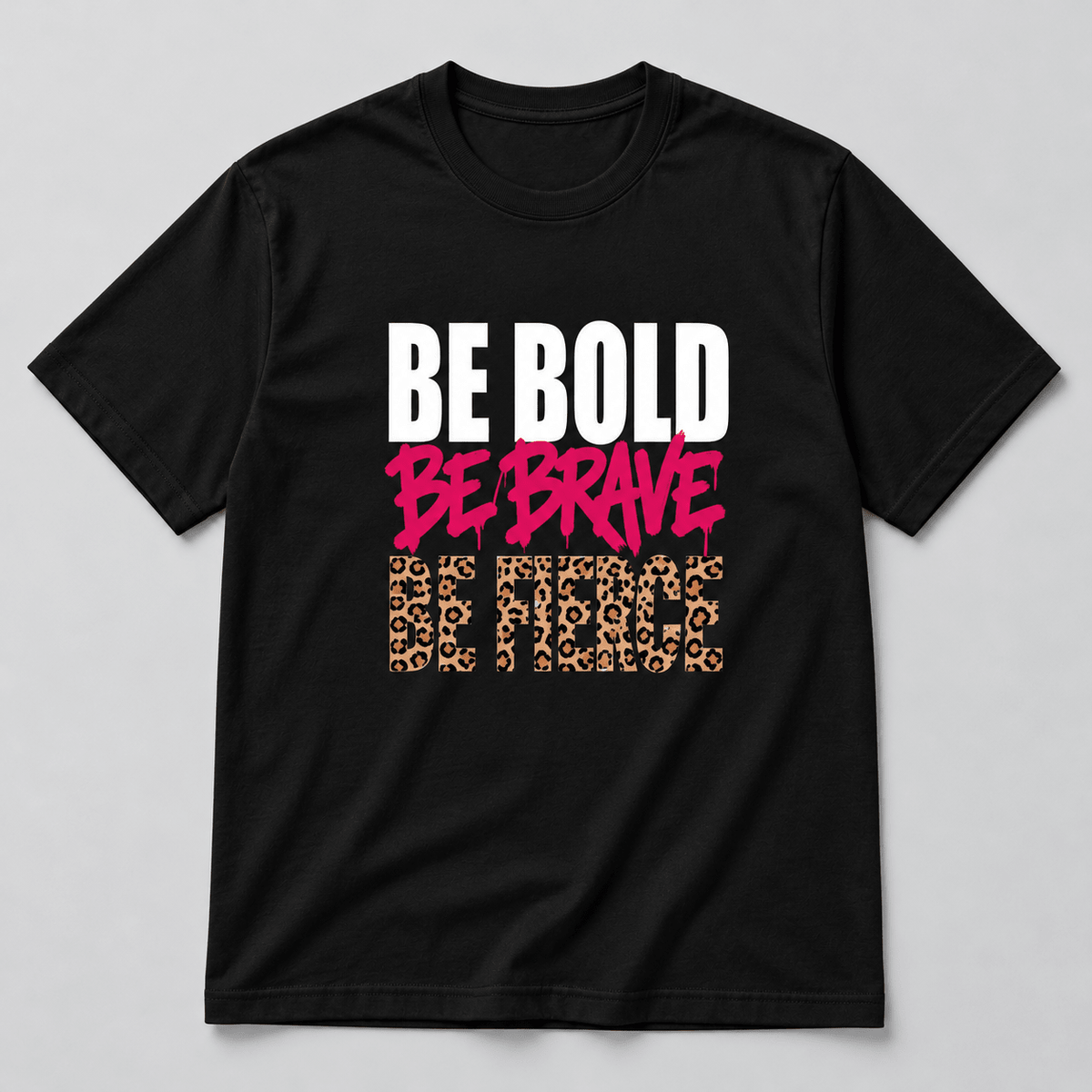 Moda Originals Be Bold full-length T-shirt in Black, front view