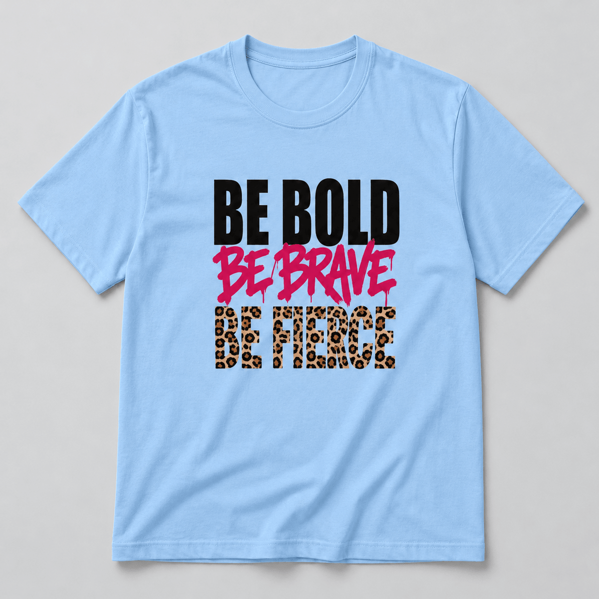 Moda Originals Be Bold full-length T-shirt in Light Blue, front view