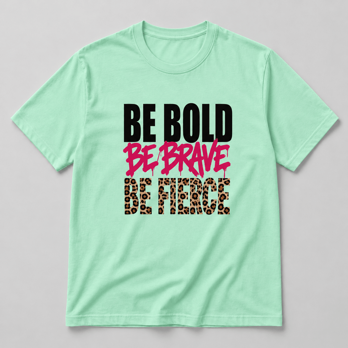 Moda Originals Be Bold full-length T-shirt in Mint, front view