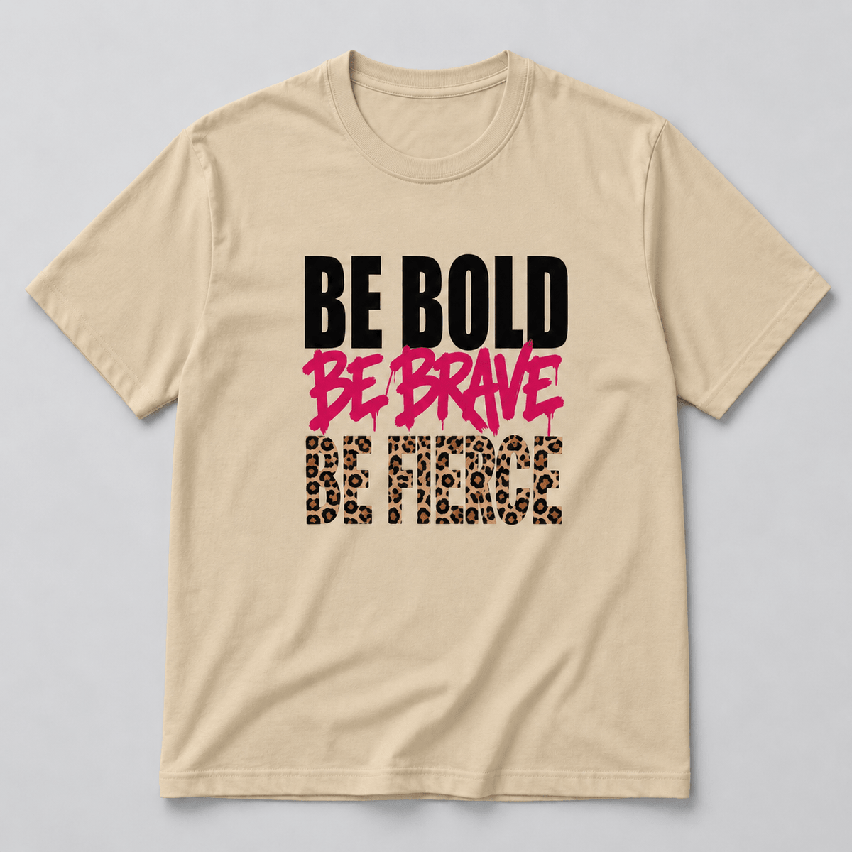 Moda Originals Be Bold full-length T-shirt in Sand, front view