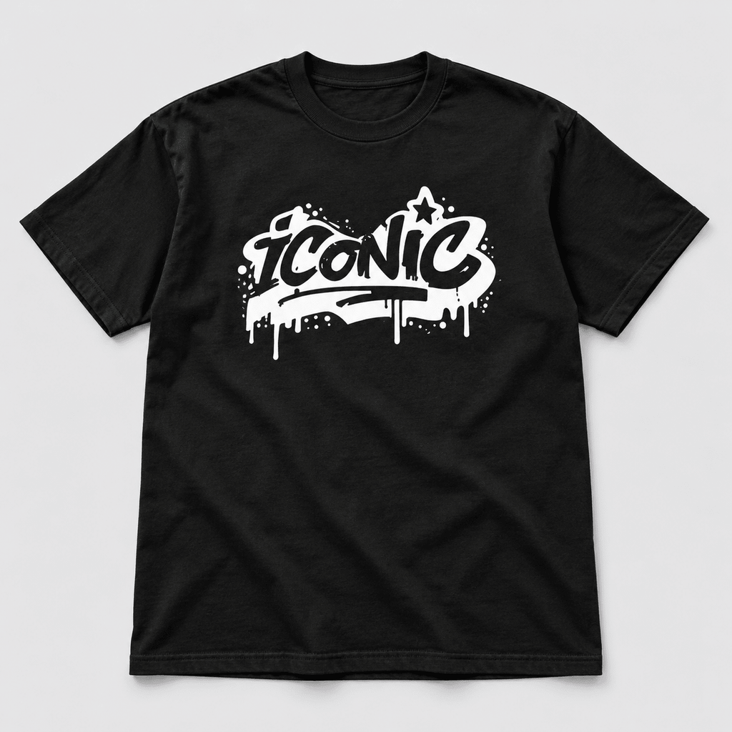 Moda Originals Iconic full-length T-shirt in Black, front view