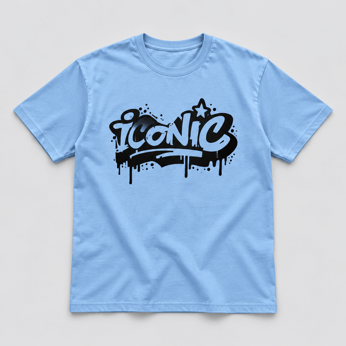 Moda Originals Iconic full-length T-shirt in Light Blue, front view