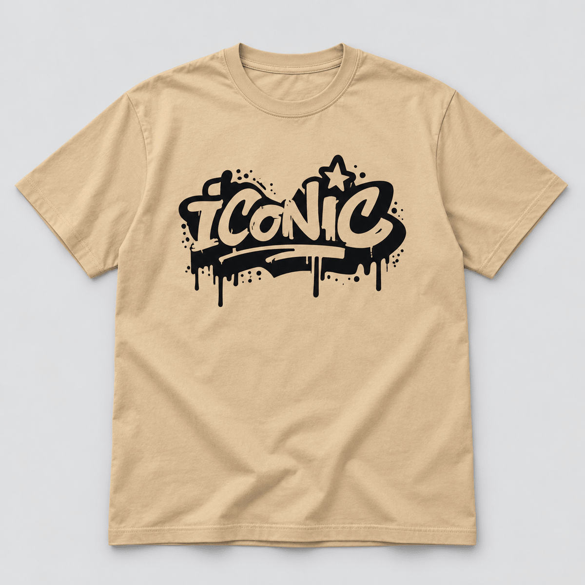 Moda Originals Iconic full-length T-shirt in Sand, front view