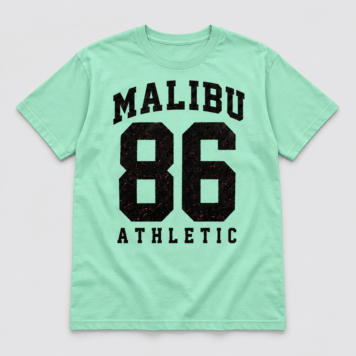 Moda Originals Malibu 86 full-length T-shirt in Mint, front view