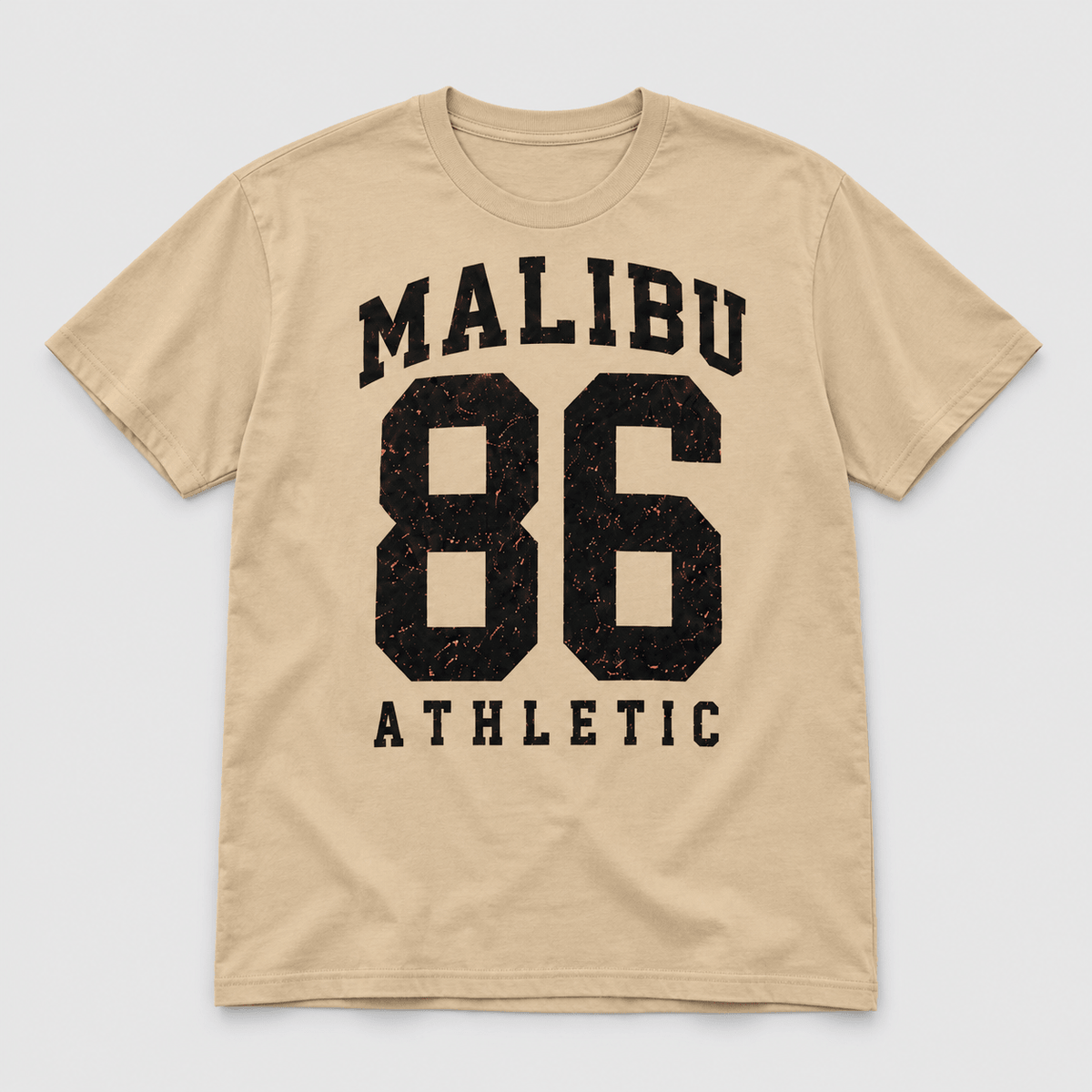Moda Originals Malibu 86 full-length T-shirt in Sand, front view