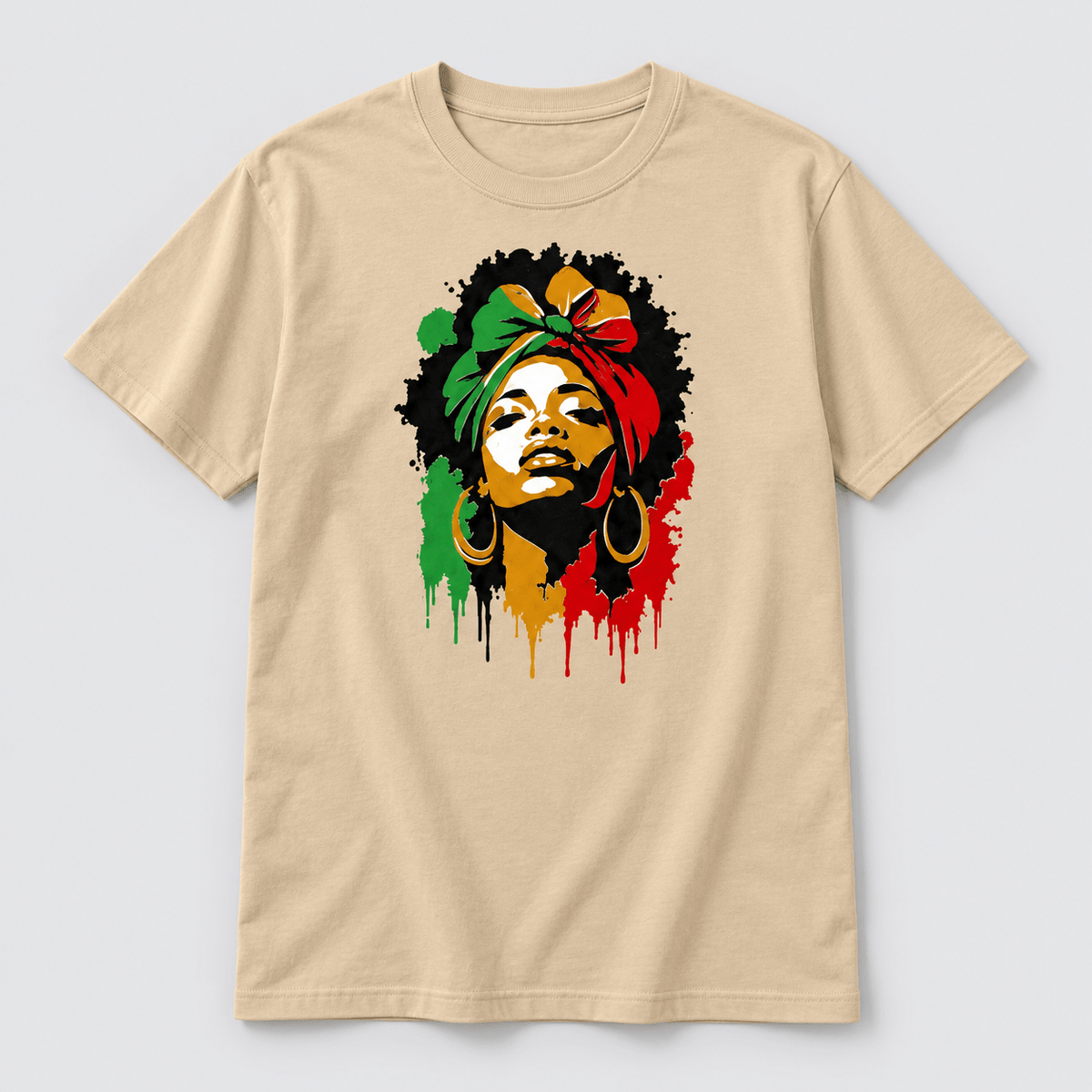 Moda Originals Roots & Rhythm full-length T-shirt in Sand, front view