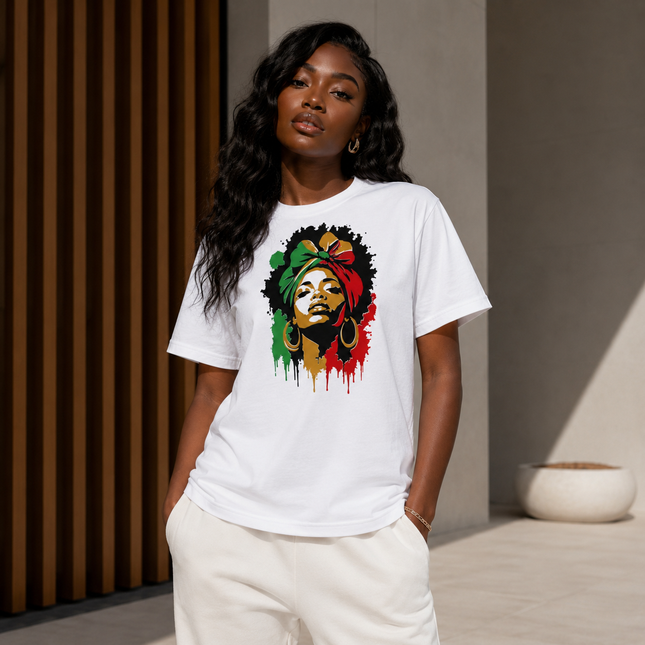 Roots & Rhythm – Afro Pop Graphic Full Size / Cropped T-Shirt