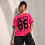 Moda Originals Malibu 86 pink athletic graphic T-shirt in Size L with a bold varsity-inspired design.