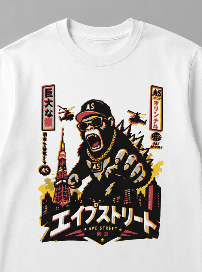 Ape Street Apezilla Graphic T-Shirt | Japanese Kaiju Streetwear Tee