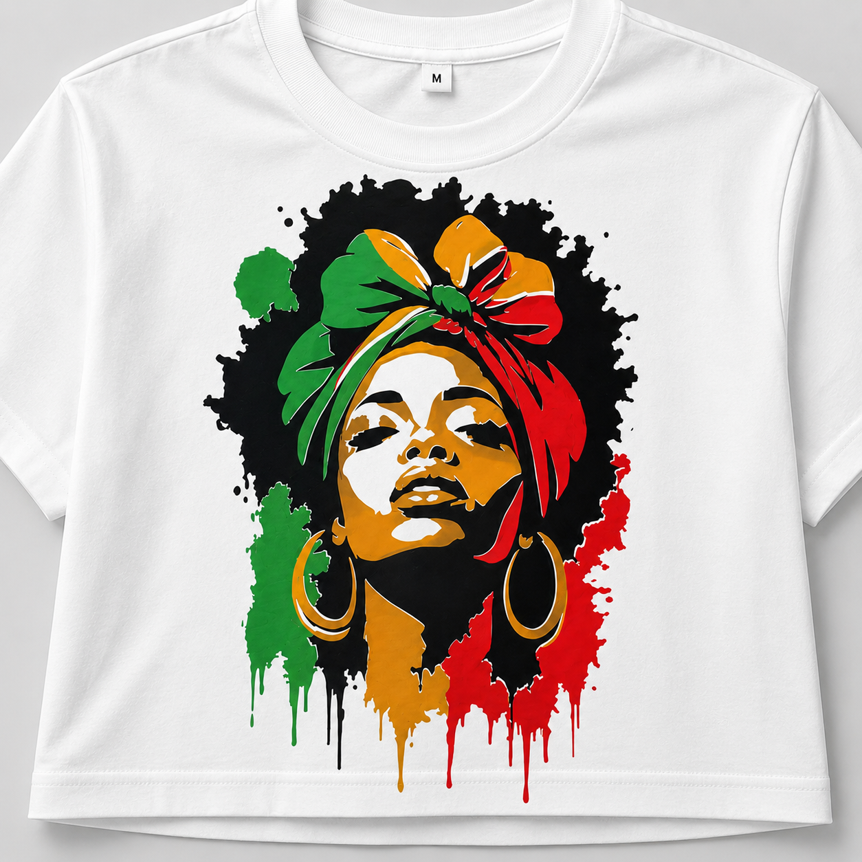 Roots & Rhythm – Afro Pop Cropped Graphic T-Shirt