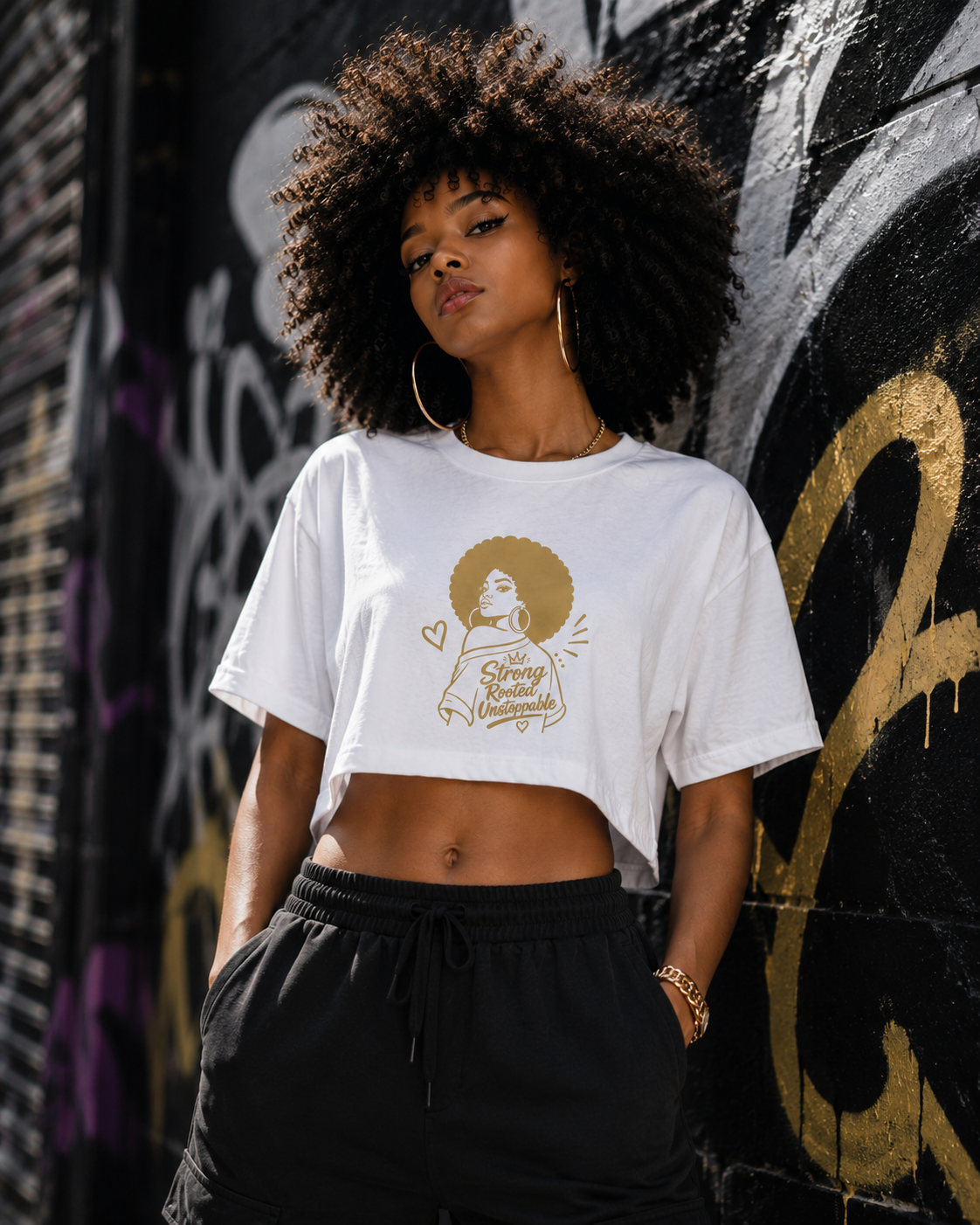 Strong Rooted Unstoppable Graphic Full Size / Cropped T-Shirt