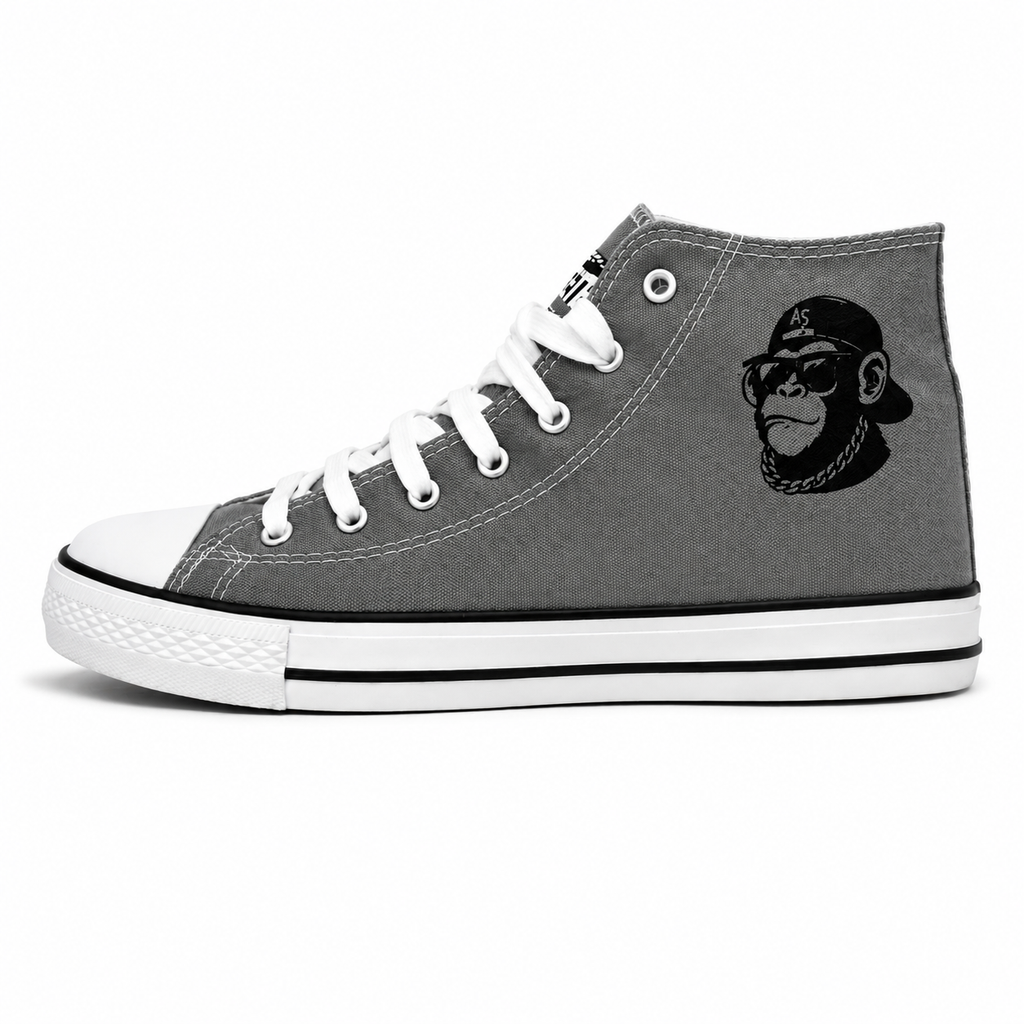 Ape Street OG Chimp High-Top Canvas Trainers – Grey