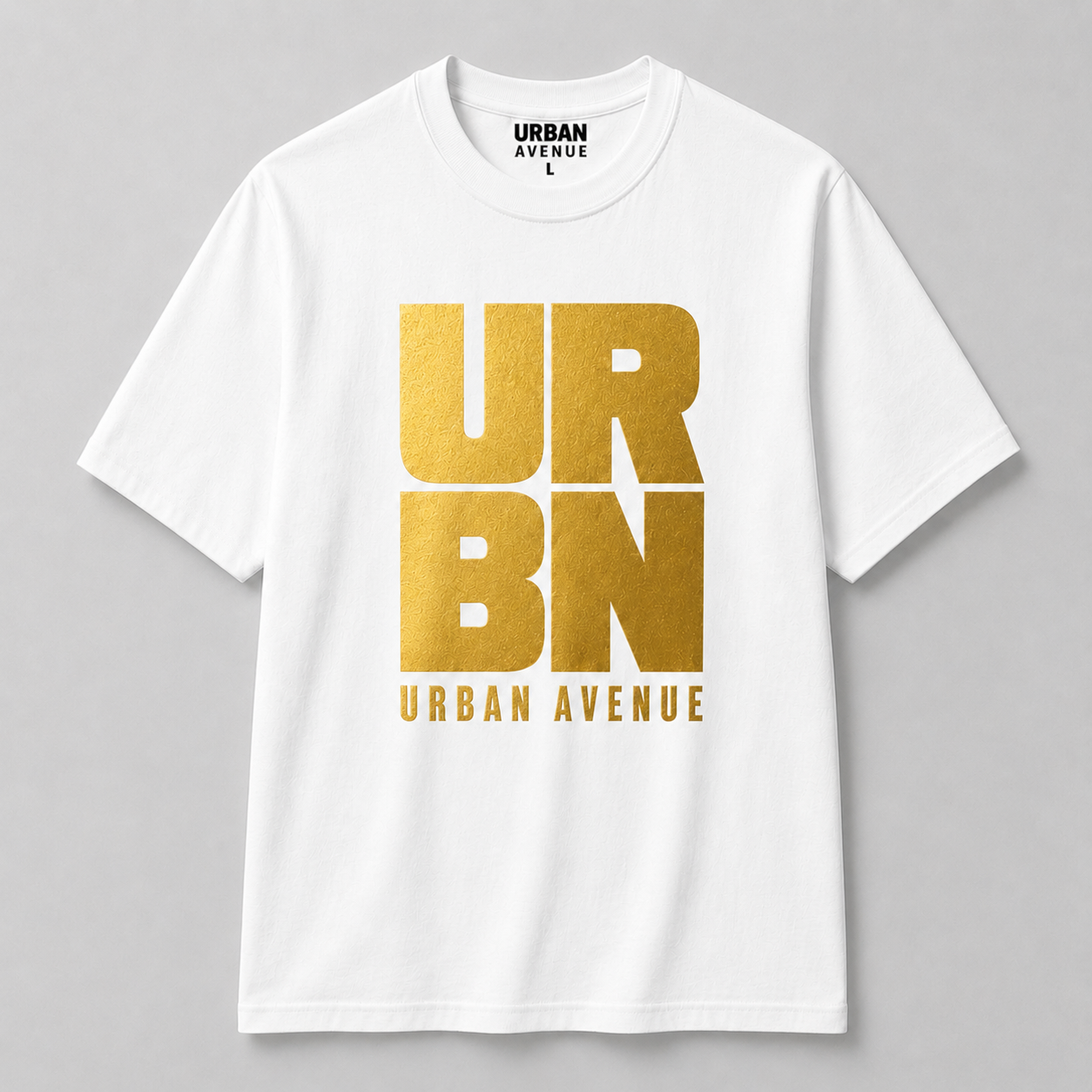 Urban Avenue URBN Graphic Gold on White Tee
